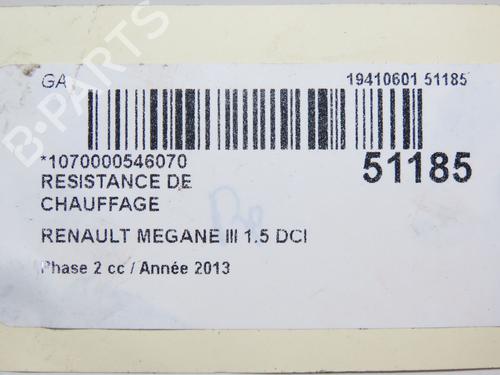 Heater resistor RENAULT MEGANE III Hatchback (BZ0/1_, B3_) 1.5 dCi (BZ09, BZ0D, BZ1W, BZ29, BZ14) | BP28967206M108