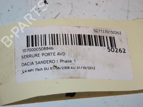 Front right lock DACIA SANDERO 1.4 MPI LPG | BP16832956C97 