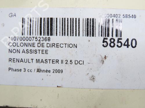 Used Steering column Steering column RENAULT MASTER II Van (FD) 2.5 dCi (FD01, FD02, FD21, FD22, FD31, FD32, FD3Y, FD71,... (120 hp) 36395775 36395775