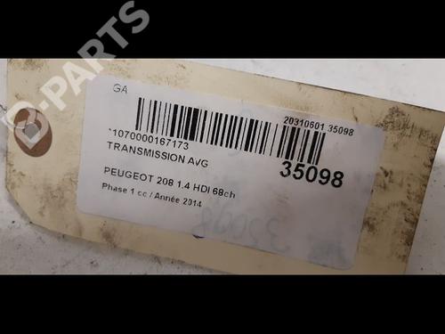 Left front driveshaft PEUGEOT 208 I (CA_, CC_) 1.4 HDi | BP9601793M38 