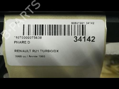 Used Right headlight Right headlight RENAULT 21 Saloon (L48_) 2.1 Turbo-D (L48A, L48W, L487, L488) (88 hp) 23177634 23177634