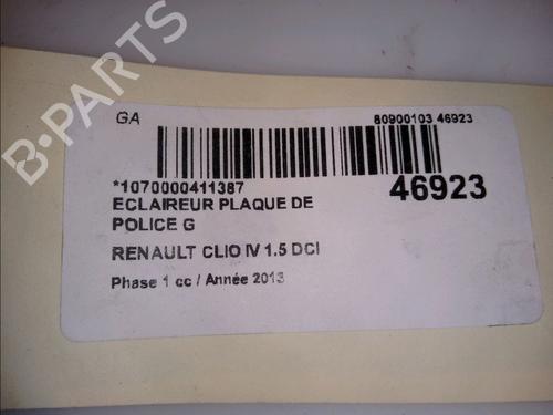 Nummerpladelys RENAULT CLIO IV (BH_) 1.5 dCi 90 (90 hp) 14880912