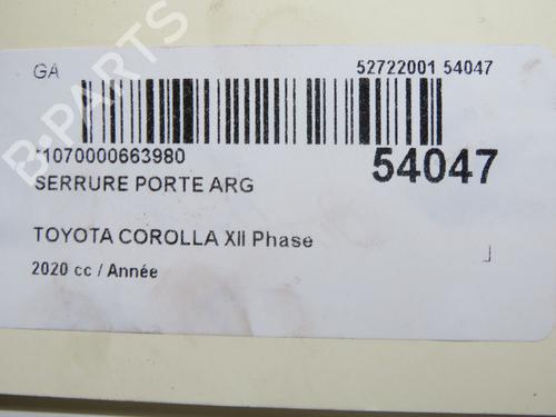Venstre bagtil lås Venstre bagtil lås TOYOTA COROLLA Hatchback (_E21_, _EA1_, _EH1_) 1.8 Hybrid (ZWE211, ZWE219) (122 hp) 36958593 36958593