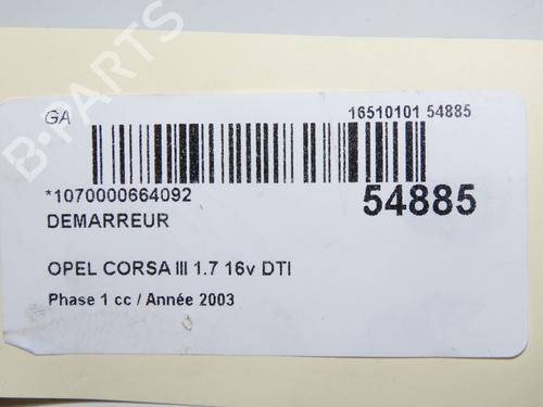 Starter OPEL CORSA C (X01) 1.7 DTI (F08, F68) | BP33948354M8  - Image 7
