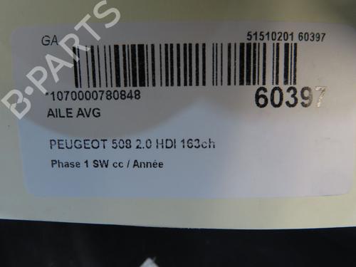 Used Left front fenders Left front fenders PEUGEOT 508 SW I (8E_) 2.0 HDi (140 hp) 40050843 40050843