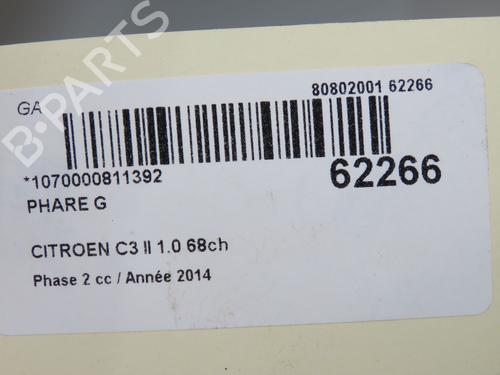 Used Left headlight Left headlight CITROËN C3 II (SC_) 1.0 VTi 68 (68 hp) 40518100 40518100