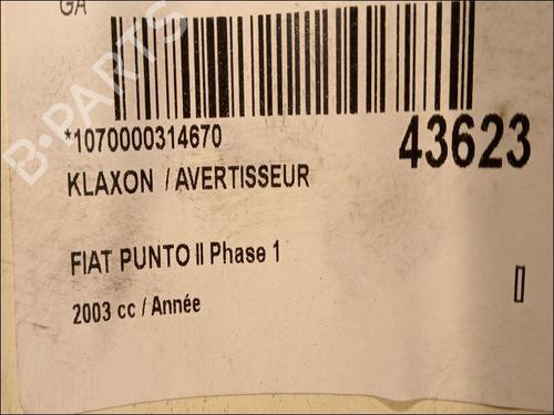 Horn FIAT PUNTO (188_) 1.9 DS 60 (188.031, .051, .231, .251) | BP14874910E13 