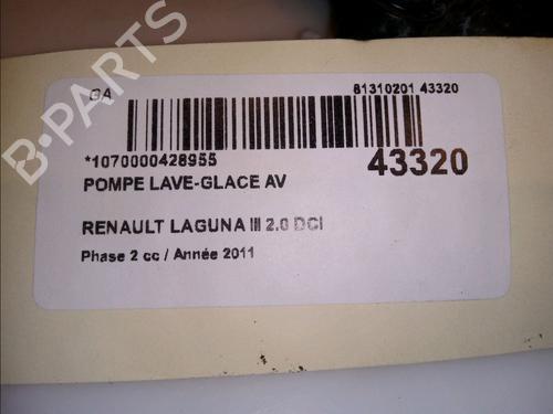 Used Washer pump RENAULT LAGUNA III Grandtour (KT0/1) 2.0 dCi (KT07, KT0J, KT14, KT1A, KT1S) (131 hp) 14881619