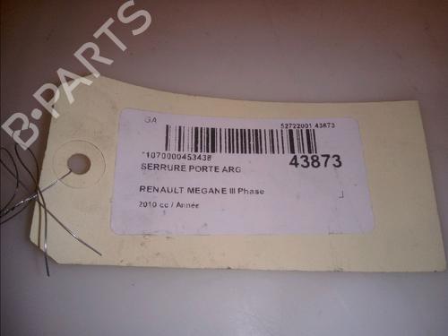Rear left lock RENAULT MEGANE III Hatchback (BZ0/1_, B3_) 1.5 dCi | BP15395420C100 