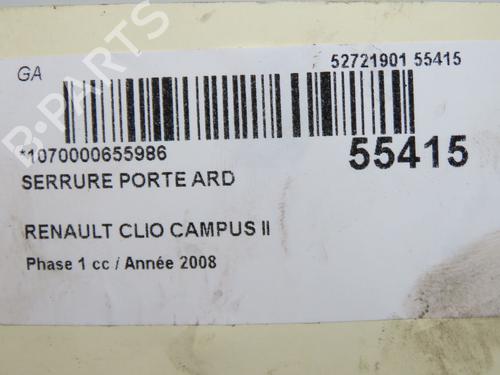 Højre bagtil lås RENAULT CLIO II (BB_, CB_) 1.5 dCi (B/CB3M) (64 hp) 32076145