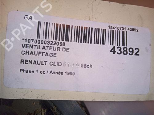Used Heater blower motor RENAULT CLIO II (BB_, CB_) 1.9 D (B/CB0J) (65 hp) 23172531