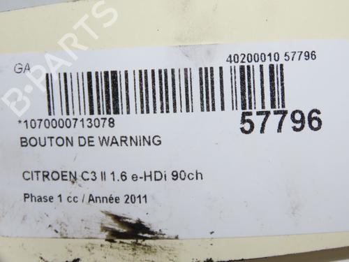 Warning switch CITROËN C3 II (SC_) 1.6 HDi | BP33860626I22 - Image 5