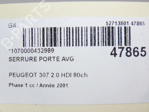 Used Front left lock Front left lock PEUGEOT 307 (3A/C) 2.0 HDi 90 (90 hp) 15504037 15504037