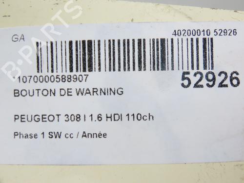 Warning switch PEUGEOT 308 SW I (4E_, 4H_) 1.6 HDi | BP28830215I22 