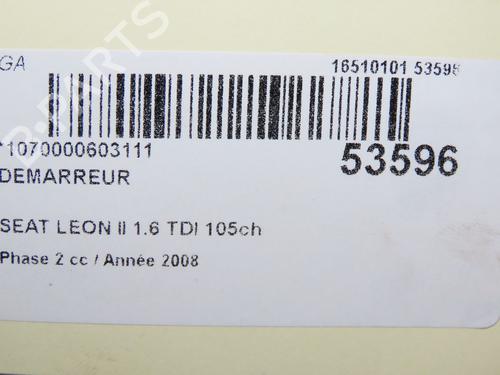 Used Starter SEAT LEON (1P1) 1.9 TDI (105 hp) 31179676