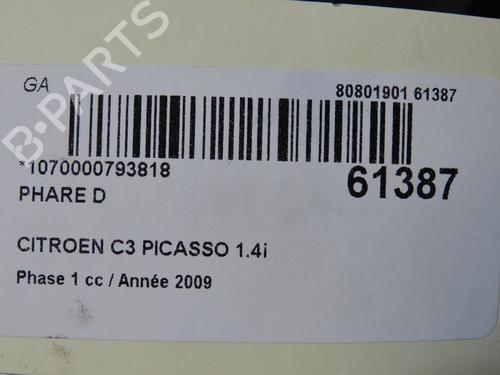 Right headlight CITROËN C3 Picasso (SH_) 1.4 VTi 95 (SH8FSC, SH8FP0, SH8FP6) | BP38474548C29 - Image 5