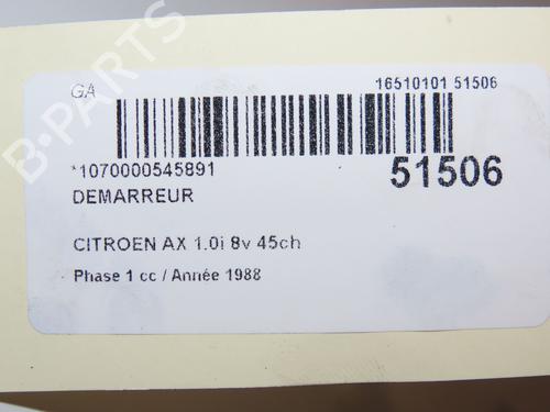 Used Starter CITROËN AX (ZA-_) 10 (45 hp) 29150937