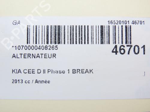 Alternator KIA CEE'D Sportswagon (JD) 1.6 CRDi 128 | BP19170658M7 