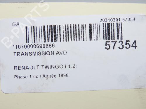 Used Right front driveshaft Right front driveshaft RENAULT TWINGO I (C06_) 1.2 (C063, C064) (55 hp) 40241015 40241015