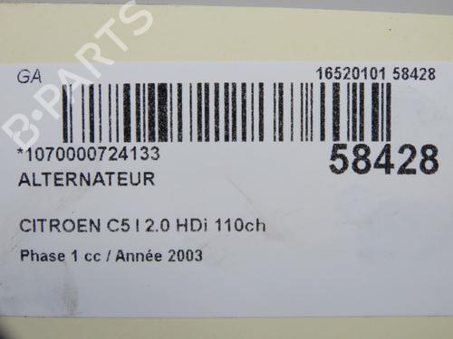 Used Alternator Alternator CITROËN C5 I (DC_) 2.0 HDi (DCRHZB, DCRHZE) (109 hp) 33728009 33728009