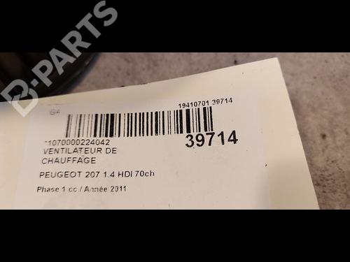 Heater blower motor PEUGEOT 207 (WA_, WC_) 1.4 HDi | BP9606792M62 