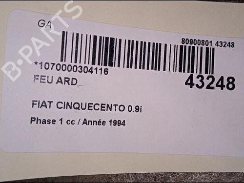 Used Right taillight Right taillight FIAT CINQUECENTO (170_) 0.9 i.e. S (170AF, 170CF) (40 hp) 9616849 9616849