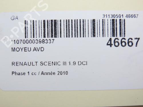 Used Left front steering knuckle Left front steering knuckle RENAULT SCÉNIC III (JZ0/1_) 1.9 dCi (JZ0J, JZ1J, JZ1K, JZ1S) (131 hp) 14875851 14875851