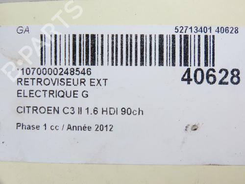 Left mirror CITROËN C3 II (SC_) 1.6 VTi 120 | BP28831419C26