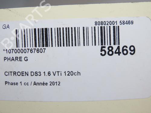 Left headlight CITROËN DS3 (SA_) 1.6 VTi 120 | BP38942763C28 - Image 6