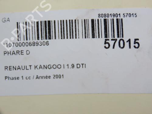 Used Right headlight RENAULT KANGOO (KC0/1_) 1.9 dTi (KC0U) (80 hp) 31155160