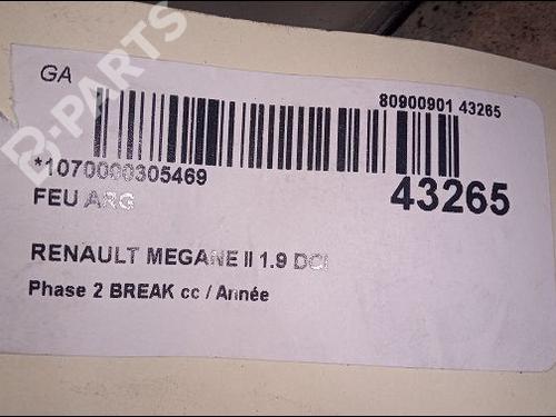 Left taillight RENAULT MEGANE II Estate (KM0/1_) 1.9 dCi | BP9616983C34 