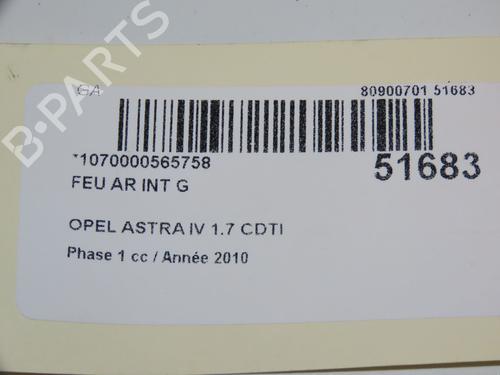 Used Left tailgate light OPEL ASTRA J (P10) 1.7 CDTI (68) (125 hp) 23125112