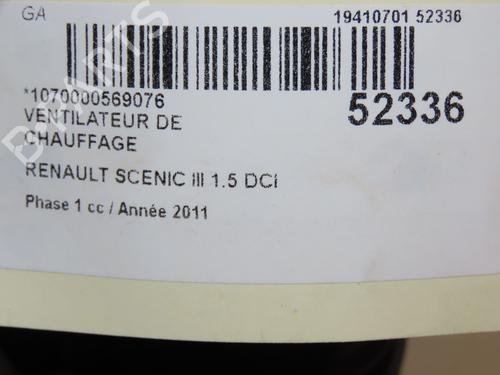 Used Heater blower motor RENAULT SCÉNIC III (JZ0/1_) 1.5 dCi (110 hp) 28801503