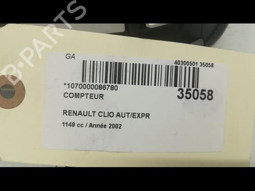 Instrument cluster RENAULT CLIO II (BB_, CB_) 1.2 (BB0A, BB0F, BB10, BB1K, BB28, BB2D, BB2H, CB0A,... | BP9596549C47