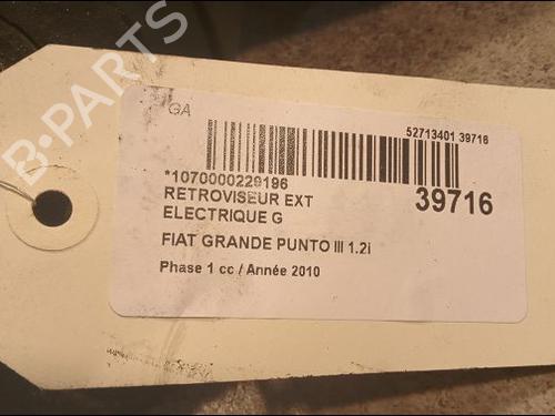 Used Left mirror FIAT GRANDE PUNTO (199_) 1.2 (65 hp) 9607550
