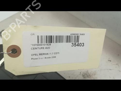 Høyre foran beltestrammer OPEL MERIVA A MPV (X03) 1.7 CDTI (E75) (100 hp) 9597284