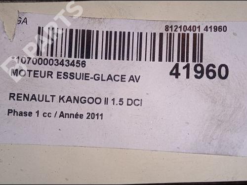 Front wiper motor RENAULT KANGOO Express (FW0/1_) 1.5 dCi 70 (FW0A, KW0V) | BP9688154M29 