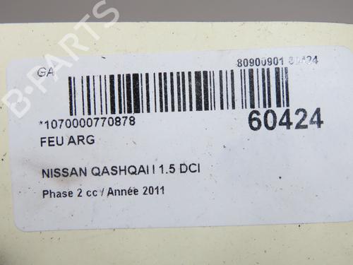 Venstre baglygte Venstre baglygte NISSAN QASHQAI I (J10, NJ10) 1.5 dCi (106 hp) 37226079 37226079