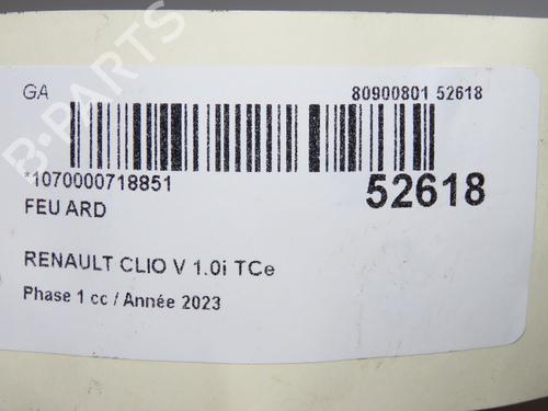 Used Right taillight Right taillight RENAULT CLIO V (B7_) 1.0 TCe 90 (B7MT) (91 hp) 39893999 39893999