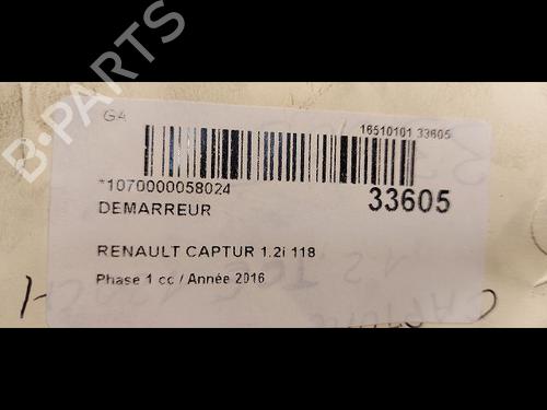 Used Starter RENAULT CAPTUR I (J5_, H5_) 1.2 TCe 120 (118 hp) 9618239