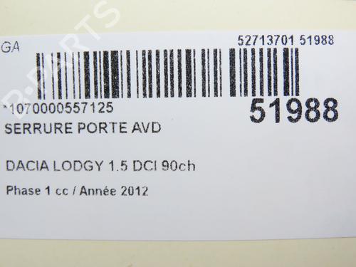 Front right lock DACIA LODGY (JS_) 1.5 dCi | BP28968779C97  - Image 5