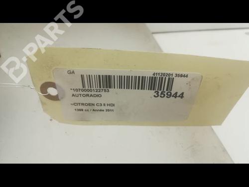 Radio CITROËN C3 II (SC_) 1.4 HDi 70 (SC8HZC, SC8HR0, SC8HP4) | BP9598533E6 