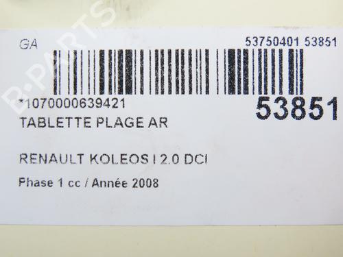 Used Rear parcel shelf Rear parcel shelf RENAULT KOLEOS I (HY_) 2.0 dCi 4x4 (HY0K) (150 hp) 28802212 28802212