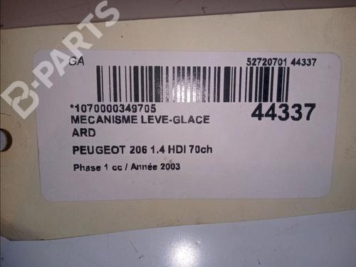Rear right window mechanism PEUGEOT 206 Hatchback (2A/C) 1.4 HDi eco 70 | BP11103089C25 