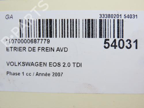 Używane Zacisk hamulca przedniego prawego VW EOS (1F7, 1F8) 2.0 TDI (140 hp) 30824911