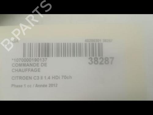 Used Climate control CITROËN C3 II (SC_) 1.4 HDi 70 (SC8HZC, SC8HR0, SC8HP4) (68 hp) 9603891