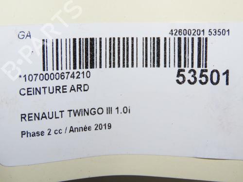 Højre bagtil seleforstrammer RENAULT TWINGO III (BCM_, BCA_) 1.0 SCe 75 (73 hp) 32354737