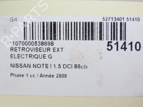 Used Left mirror NISSAN NOTE (E11, NE11) 1.5 dCi (86 hp) 28831435
