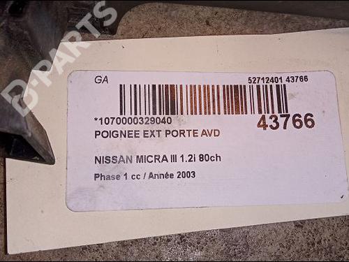 Front right exterior door handle NISSAN MICRA III (K12) 1.2 16V | BP9619129C129 