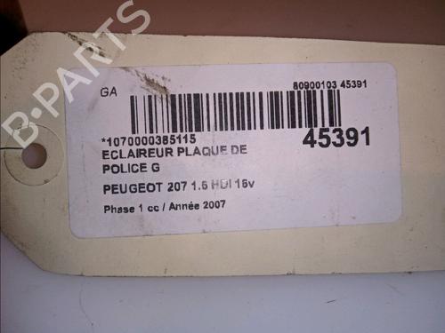 Used Licence plate light PEUGEOT 207 (WA_, WC_) 1.6 HDi (109 hp) 14880870